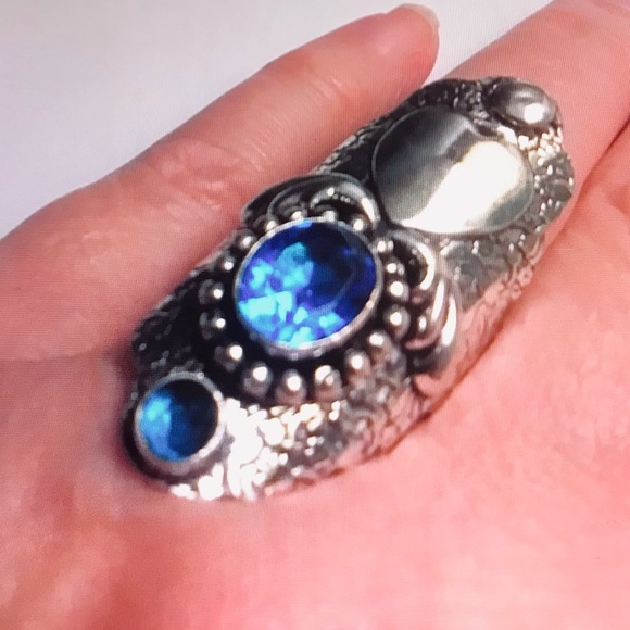 Stunning 925 Sterling Silver Blue Topaz Ring